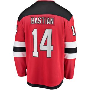 Men’s New Jersey Devils Nathan Bastian Fanatics Branded Red Home Breakaway Player Jersey