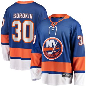 Men’s New York Islanders Ilya Sorokin Fanatics Branded Royal Home Breakaway Player Jersey