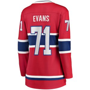 Women’s Montreal Canadiens Jake Evans Fanatics Branded Red Home Breakaway Player Jersey