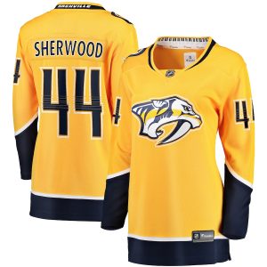 Women’s Nashville Predators Kiefer Sherwood Fanatics Branded Gold Home Breakaway Player Jersey