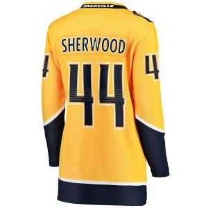 Women’s Nashville Predators Kiefer Sherwood Fanatics Branded Gold Home Breakaway Player Jersey