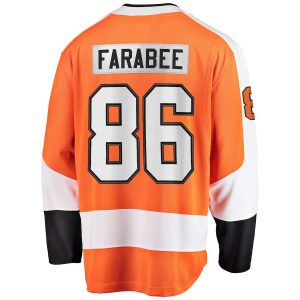 Men’s Philadelphia Flyers Joel Farabee Fanatics Branded Orange Home Team Breakaway Player Jersey