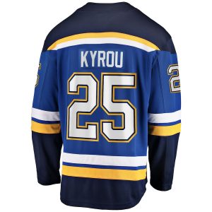 Men’s St. Louis Blues Jordan Kyrou Fanatics Branded Blue Home Team Breakaway Player Jersey