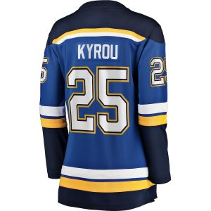 Women’s St. Louis Blues Jordan Kyrou Fanatics Branded Blue Home Breakaway Player Jersey