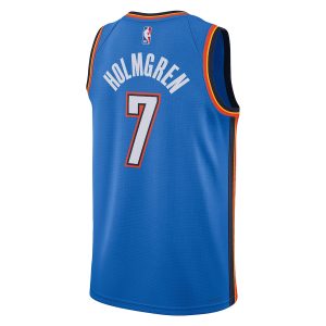 Unisex Oklahoma City Thunder Chet Holmgren Nike Blue 2022 NBA Draft First Round Pick Player Swingman Jersey – Icon Edition