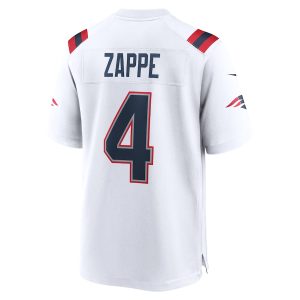 Men’s New England Patriots Bailey Zappe Nike White Game Player Jersey