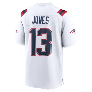 Men’s New England Patriots Jack Jones Nike White Game Player Jersey