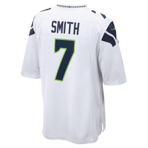 Men’s Seattle Seahawks Geno Smith Nike White Game Player Jersey
