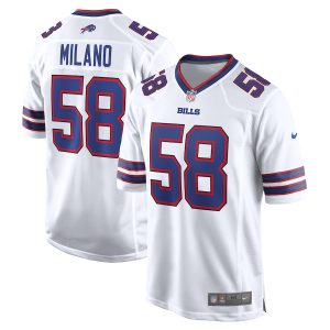 Men’s Buffalo Bills Matt Milano Nike White Away Game Player Jersey