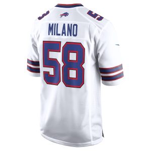 Men’s Buffalo Bills Matt Milano Nike White Away Game Player Jersey