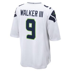 Men’s Seattle Seahawks Kenneth Walker III Nike White Away Game Player Jersey
