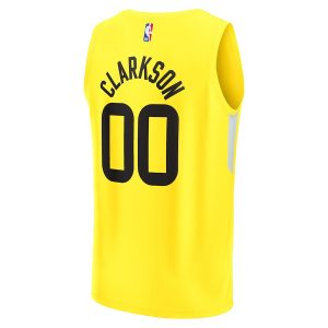 Men’s Utah Jazz Jordan Clarkson Fanatics Branded Yellow Fast Break Replica Jersey – Icon Edition