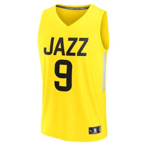 Men’s Utah Jazz Leandro Bolmaro Fanatics Branded Yellow Fast Break Replica Player Jersey – Icon Edition