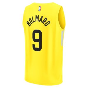 Men’s Utah Jazz Leandro Bolmaro Fanatics Branded Yellow Fast Break Replica Player Jersey – Icon Edition