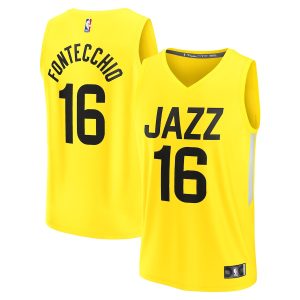 Men’s Utah Jazz Simone Fontecchio Fanatics Branded Yellow Fast Break Replica Player Jersey – Icon Edition