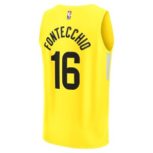 Men’s Utah Jazz Simone Fontecchio Fanatics Branded Yellow Fast Break Replica Player Jersey – Icon Edition