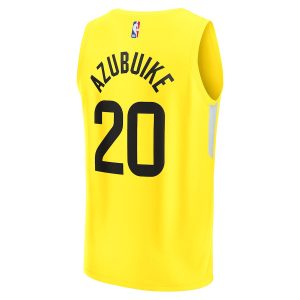 Men’s Utah Jazz Udoka Azubuike Fanatics Branded Yellow Fast Break Replica Player Jersey – Icon Edition