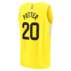 Men’s Utah Jazz Micah Potter Fanatics Branded Yellow Fast Break Replica Player Jersey – Icon Edition