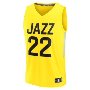 Men’s Utah Jazz Rudy Gay Fanatics Branded Yellow Fast Break Replica Player Jersey – Icon Edition