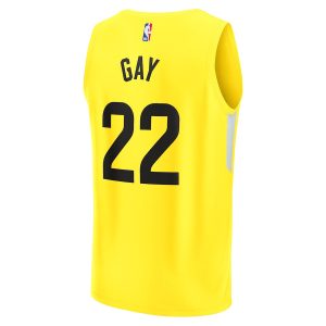 Men’s Utah Jazz Rudy Gay Fanatics Branded Yellow Fast Break Replica Player Jersey – Icon Edition