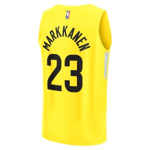 Men’s Utah Jazz Lauri Markkanen Fanatics Branded Yellow Fast Break Replica Player Jersey – Icon Edition