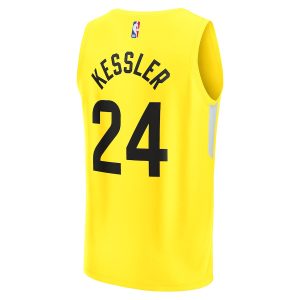 Men’s Utah Jazz Walker Kessler Fanatics Branded Yellow Fast Break Replica Player Jersey – Icon Edition