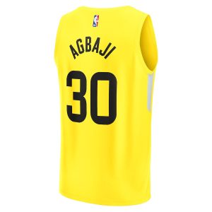 Men’s Utah Jazz Ochai Agbaji Fanatics Branded Yellow Fast Break Replica Player Jersey – Icon Edition