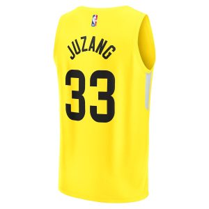 Men’s Utah Jazz Johnny Juzang Fanatics Branded Yellow Fast Break Replica Player Jersey – Icon Edition