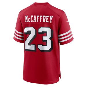 Men’s San Francisco 49ers Christian McCaffrey Nike Scarlet Alternate Game Player Jersey