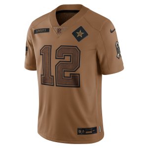 Men’s Dallas Cowboys Roger Staubach Nike Brown 2023 Salute To Service Retired Player Limited Jersey