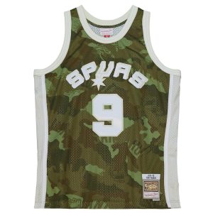 Men’s San Antonio Spurs Tony Parker Mitchell & Ness Camo Hardwood Classics 2000/01 Ghost Green Swingman Jersey