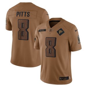 Men’s Atlanta Falcons Kyle Pitts Nike Brown 2023 Salute To Service Limited Jersey