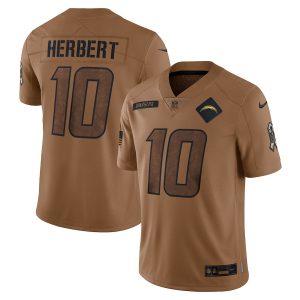 Men’s Los Angeles Chargers Justin Herbert Nike Brown 2023 Salute To Service Limited Jersey