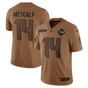 Men’s Seattle Seahawks DK Metcalf Nike Brown 2023 Salute To Service Limited Jersey