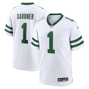 Men’s New York Jets Ahmad Sauce Gardner Nike White Legacy Player Game Jersey