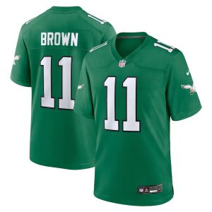 Men’s Philadelphia Eagles A.J. Brown Nike Kelly Green Alternate Game Player Jersey