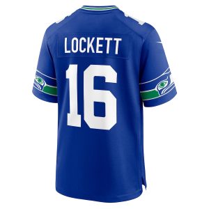 Men’s Seattle Seahawks Tyler Lockett Nike Royal Throwback Player Game Jersey