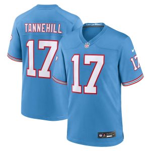 Men’s Tennessee Titans Ryan Tannehill Nike Light Blue Oilers Throwback Alternate Game Player Jersey