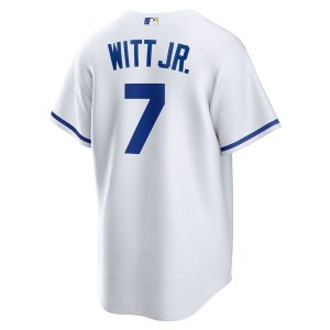 Men’s Kansas City Royals Bobby Witt Jr. Nike White Home Replica Player Jersey