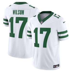 Men’s New York Jets Garrett Wilson Nike White Vapor F.U.S.E. Limited Jersey