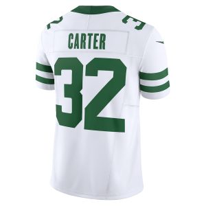 Men’s New York Jets Michael Carter Nike White Vapor F.U.S.E. Limited Jersey