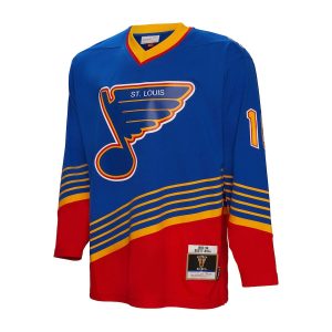 Men’s St. Louis Blues Brett Hull Mitchell & Ness Blue 1995/96 Blue Line Player Jersey