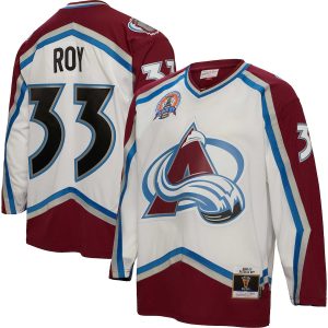 Men’s Colorado Avalanche Patrick Roy Mitchell & Ness White 2000/01 Blue Line Player Jersey