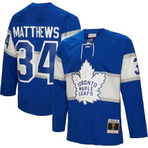 Men’s Toronto Maple Leafs Auston Matthews Mitchell & Ness Blue 2017 Winter Classic Blue Line Player Jersey