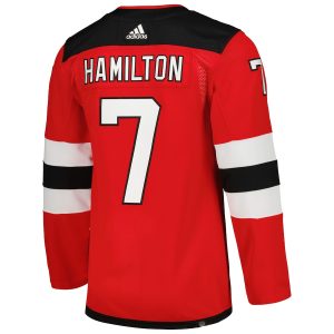 Men’s New Jersey Devils Dougie Hamilton adidas Red Home Primegreen Authentic Player Jersey