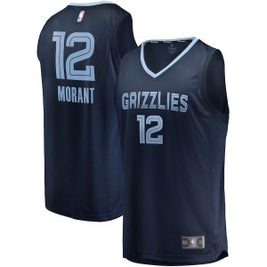 Men’s Memphis Grizzlies Ja Morant Fanatics Branded Navy Big & Tall Fast Break Player Jersey – Icon Edition