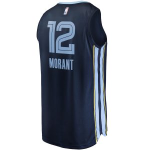 Men’s Memphis Grizzlies Ja Morant Fanatics Branded Navy Big & Tall Fast Break Player Jersey – Icon Edition