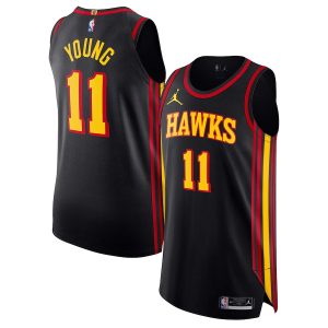 Men’s Atlanta Hawks Trae Young Jordan Brand Black Authentic Player Jersey – Statement Edition