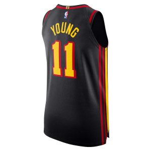 Men’s Atlanta Hawks Trae Young Jordan Brand Black Authentic Player Jersey – Statement Edition