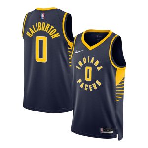 Unisex Indiana Pacers Tyrese Haliburton Nike Navy Swingman Jersey – Icon Edition